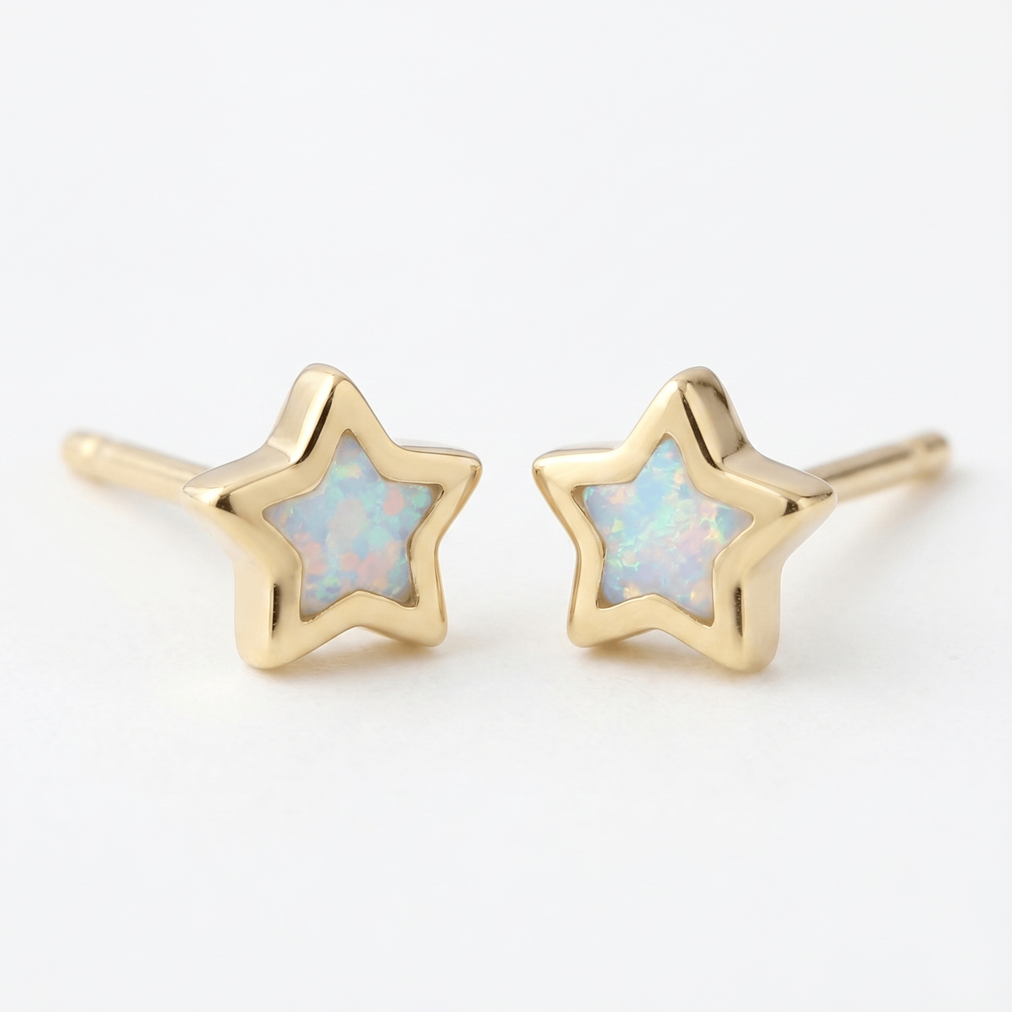 Opal Star Stud Earrings