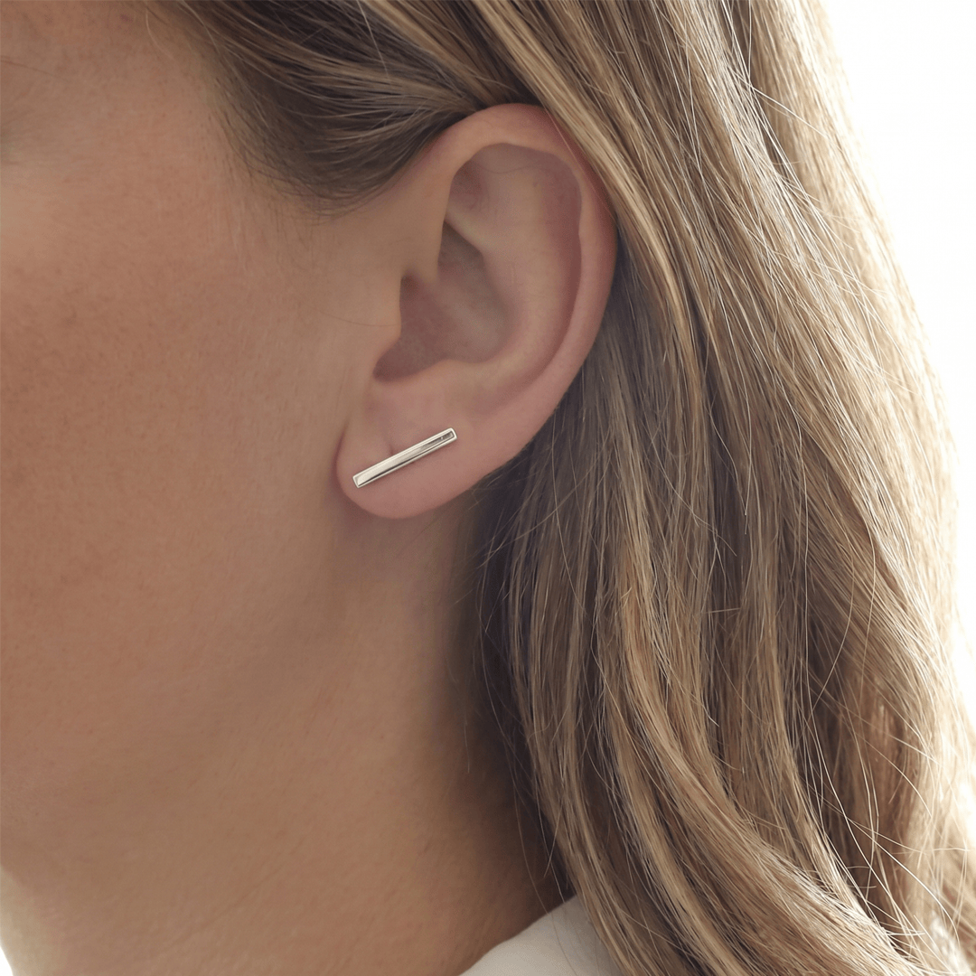 Long Bar Stud Earrings