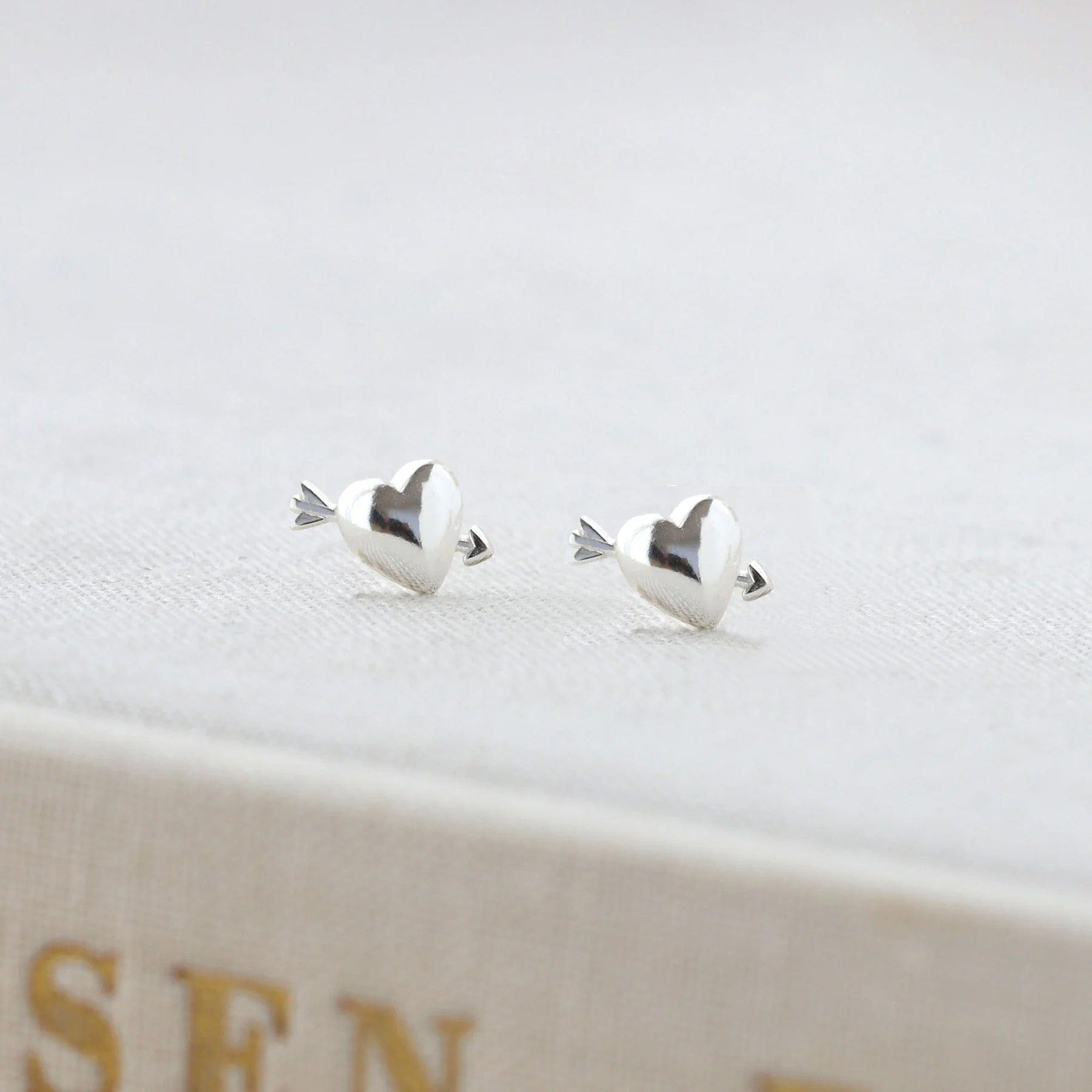 Heart with Arrow Stud Earrings
