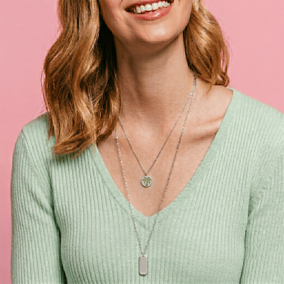 Palm Tree Disc Necklace
