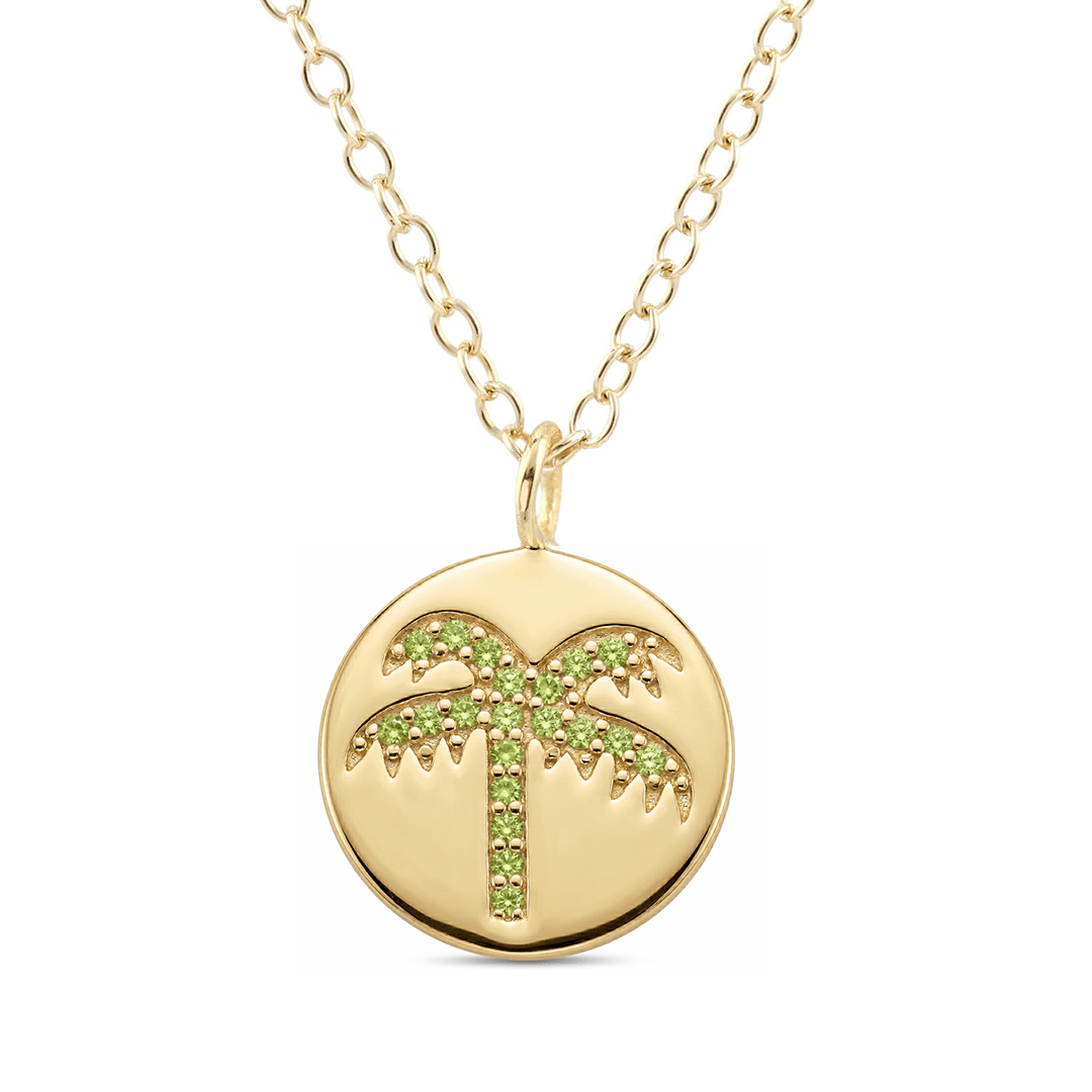 Palm Tree Disc Necklace