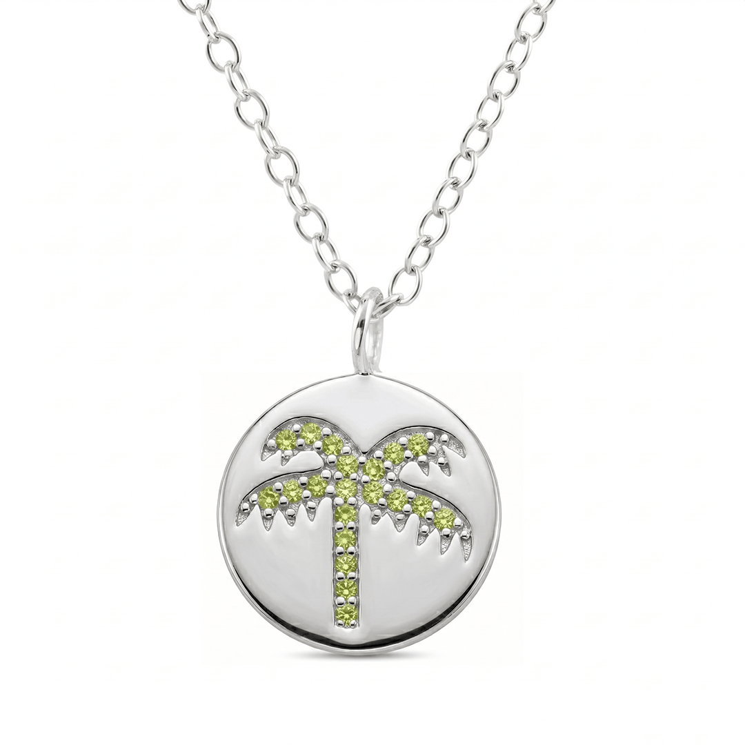 Palm Tree Disc Necklace