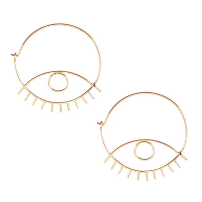 Third Eye Hoop Earrings 18K Gold Vermeil