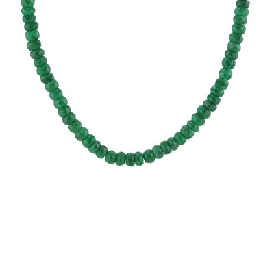 Emerald Faceted Gemstone Beaded Necklace 