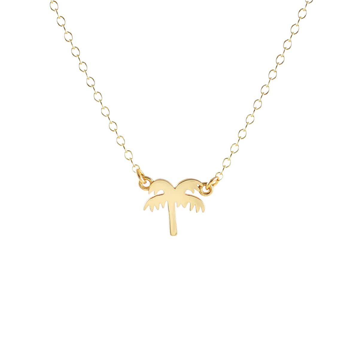 Palm Tree Charm Necklace 18K Gold Vermeil