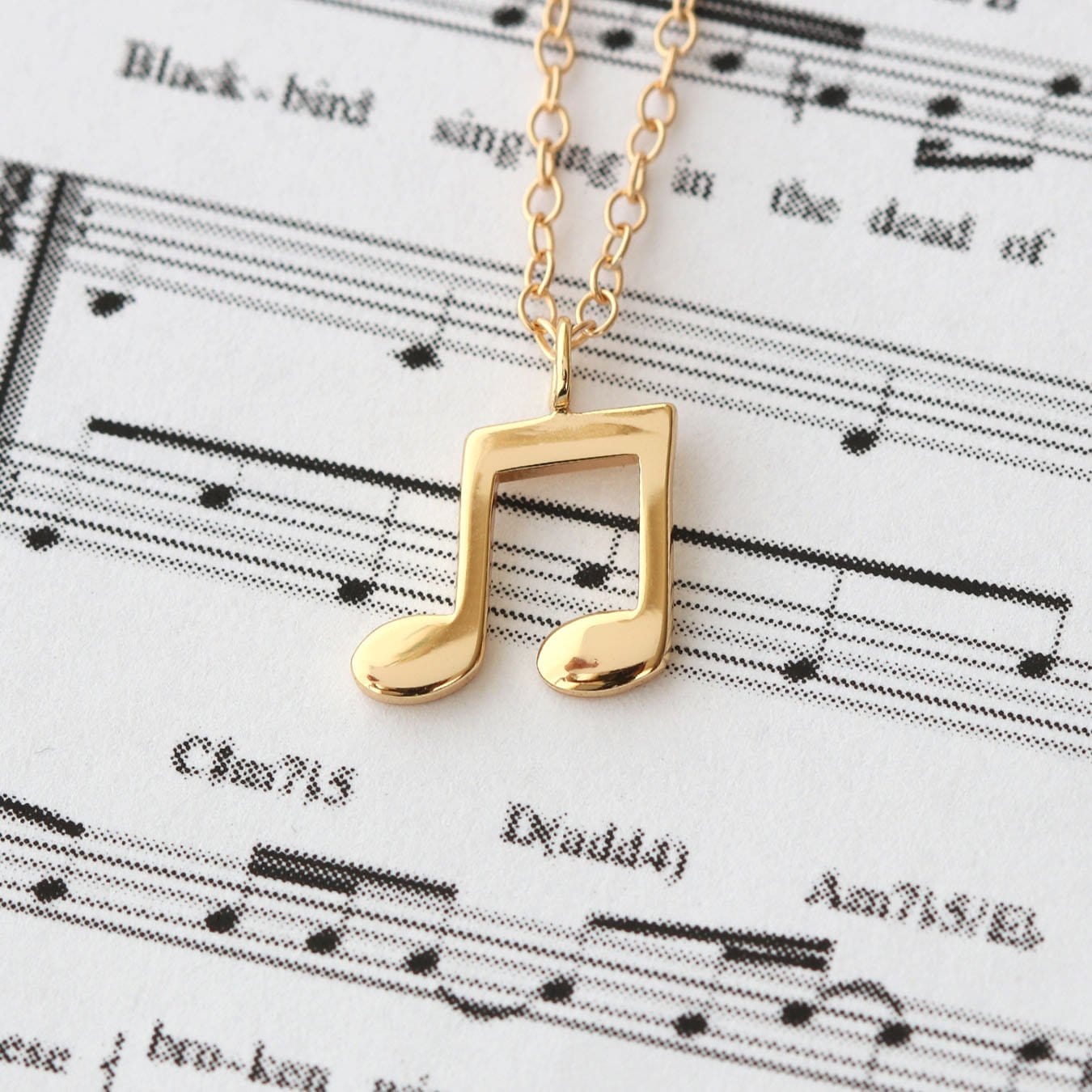 Music Note Charm Necklace 