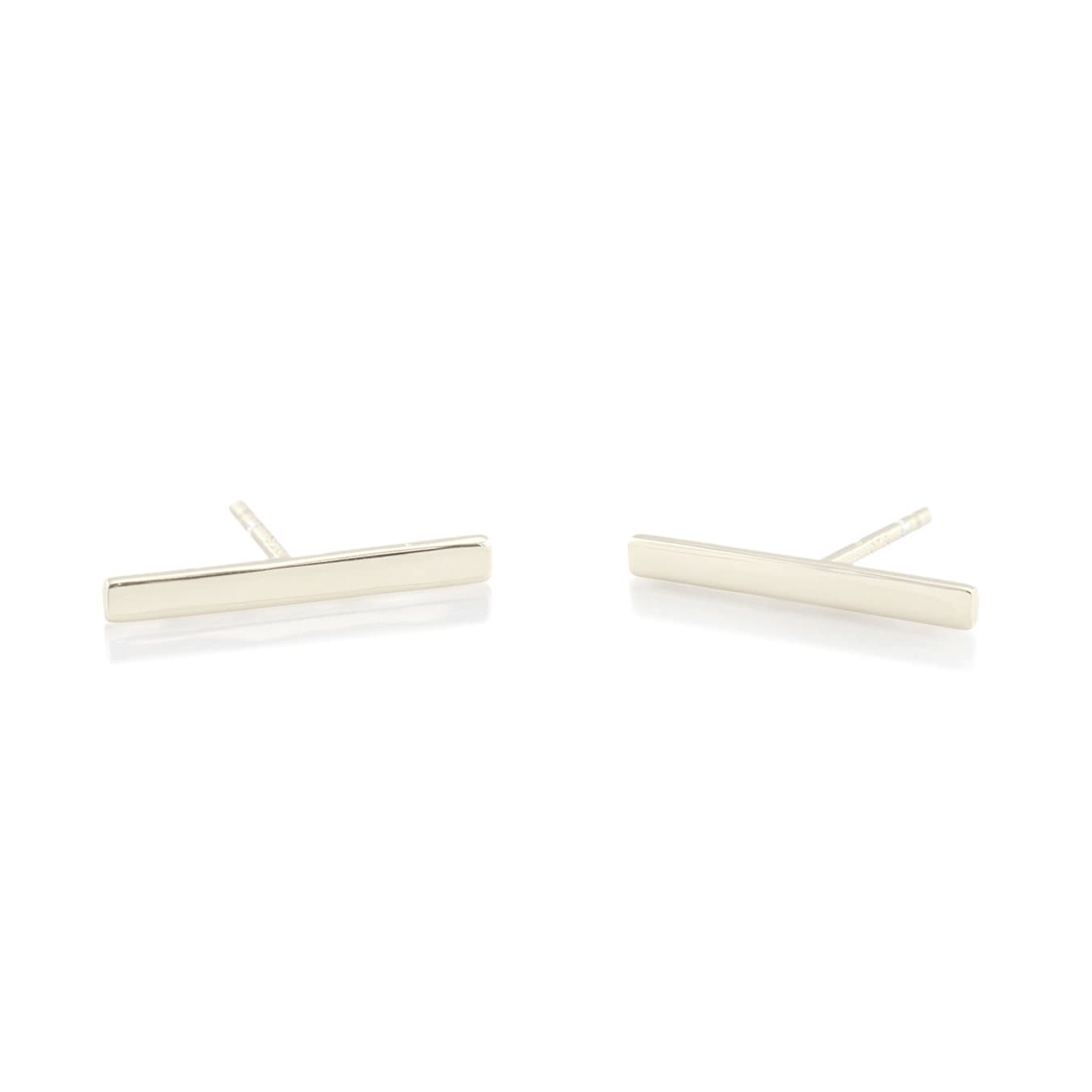Long Bar Stud Earrings Sterling Silver