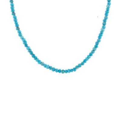 Turquoise Faceted Gemstone Beaded Necklace 