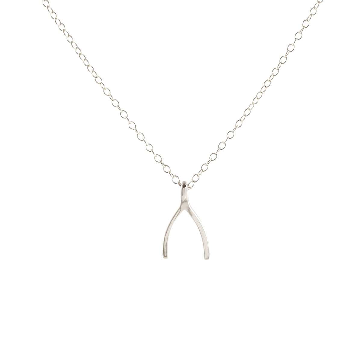Wishbone Charm Necklace Sterling Silver