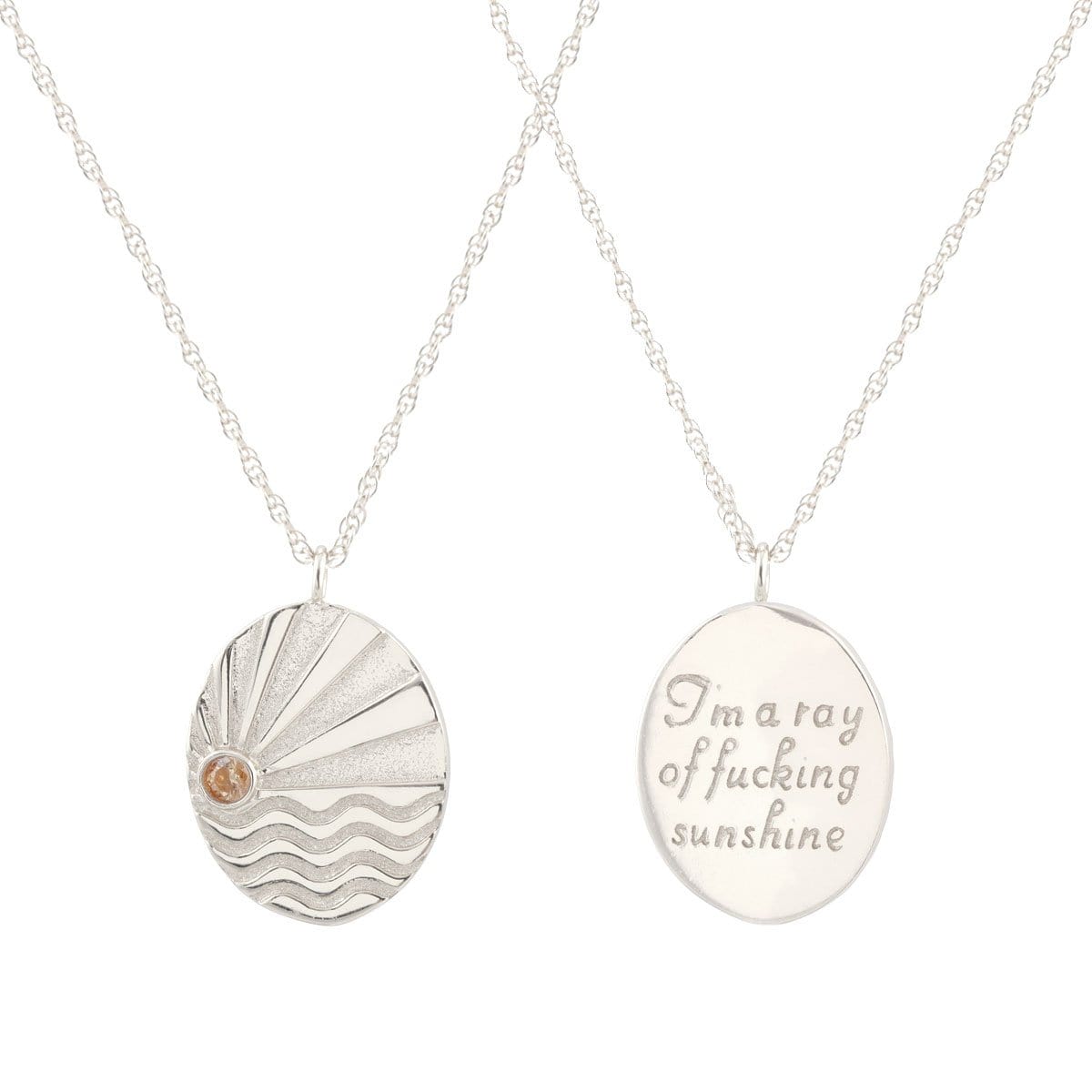 Ray of Sunshine Charm Necklace Sterling Silver