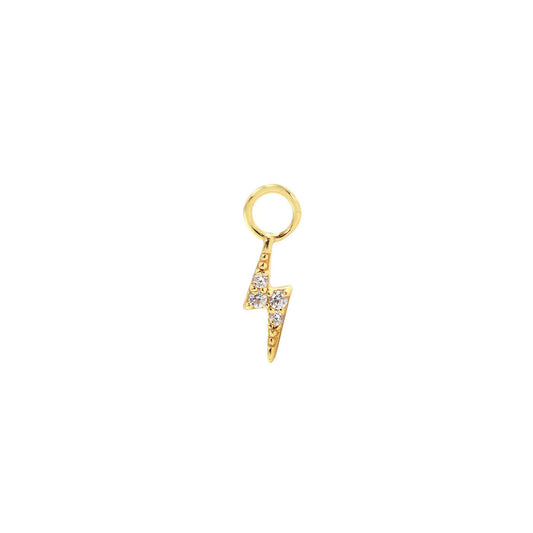 Lightning Bolt Crystal Hoop Earring Charm