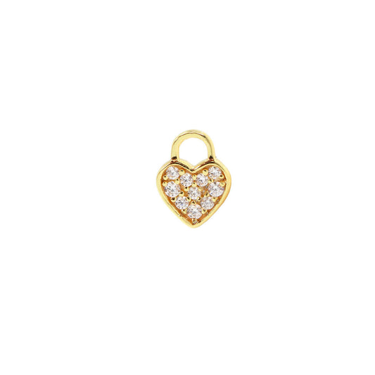 Heart Crystal Hoop Earring Charm