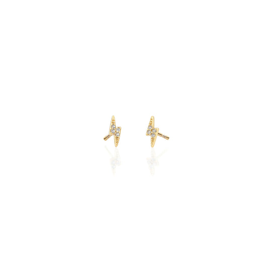 Lightning Bolt Crystal Stud Earrings