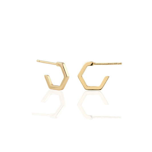 Hexagon Huggie Hoop Earrings