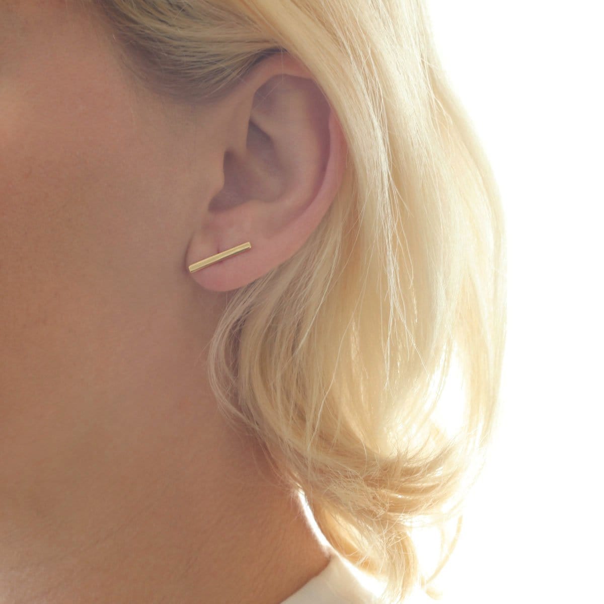Long Bar Stud Earrings 