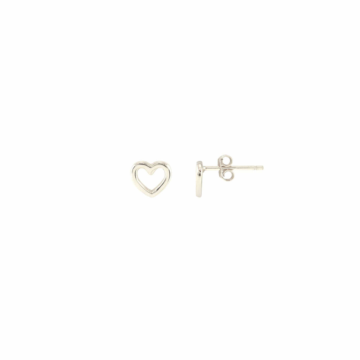 HeartShaped Outline Stud Earrings Gold & Silver Kris Nations