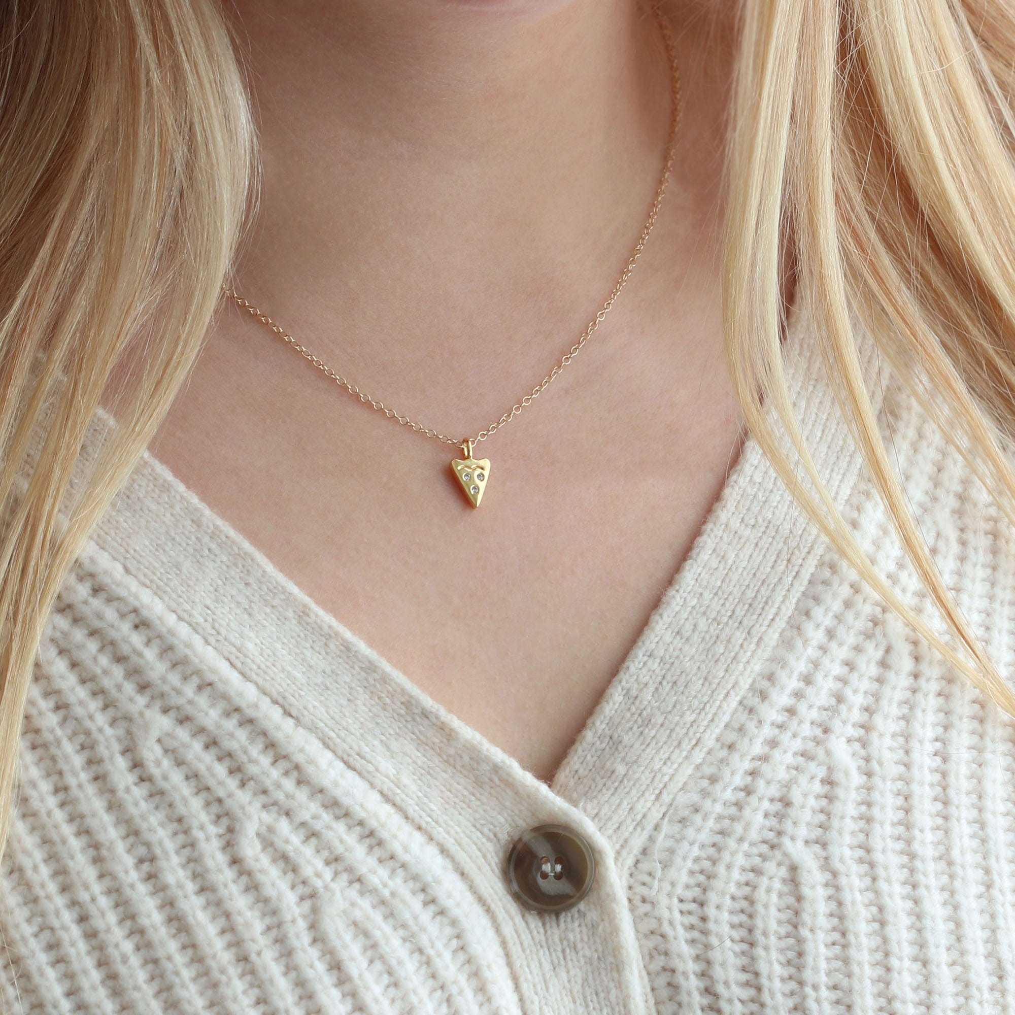 Pizza Crystal Necklace