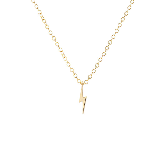 Tiny Lightning Bolt Charm Necklace