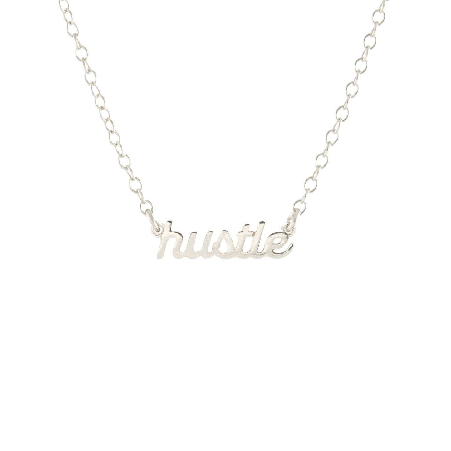 Hustle Charm Necklace Sterling Silver