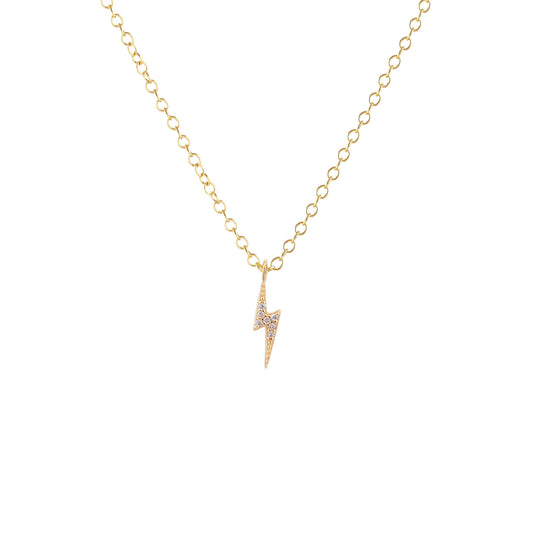 Lightning Bolt Crystal Charm Necklace