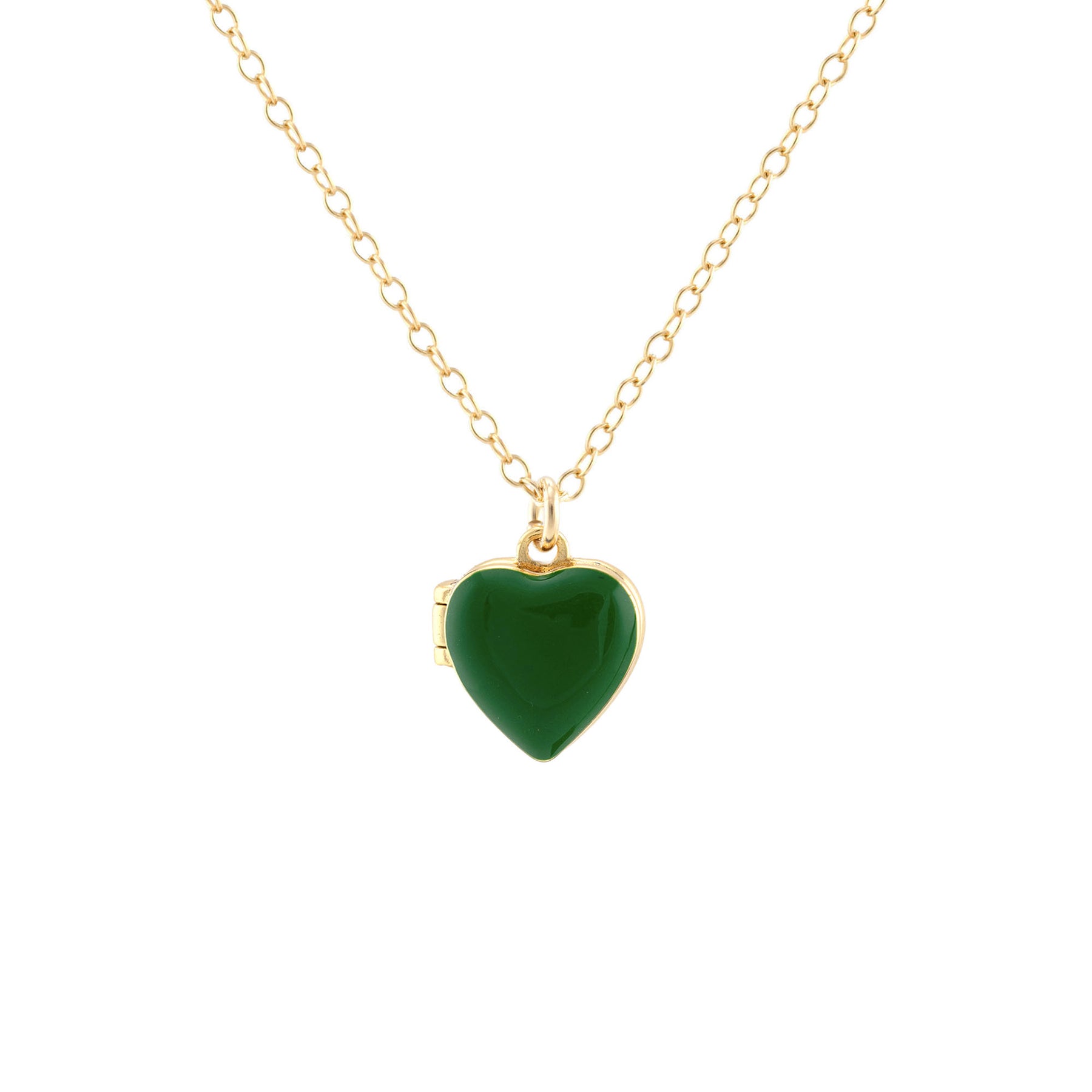 Appealing Green Heart Love Pendant With Chain
