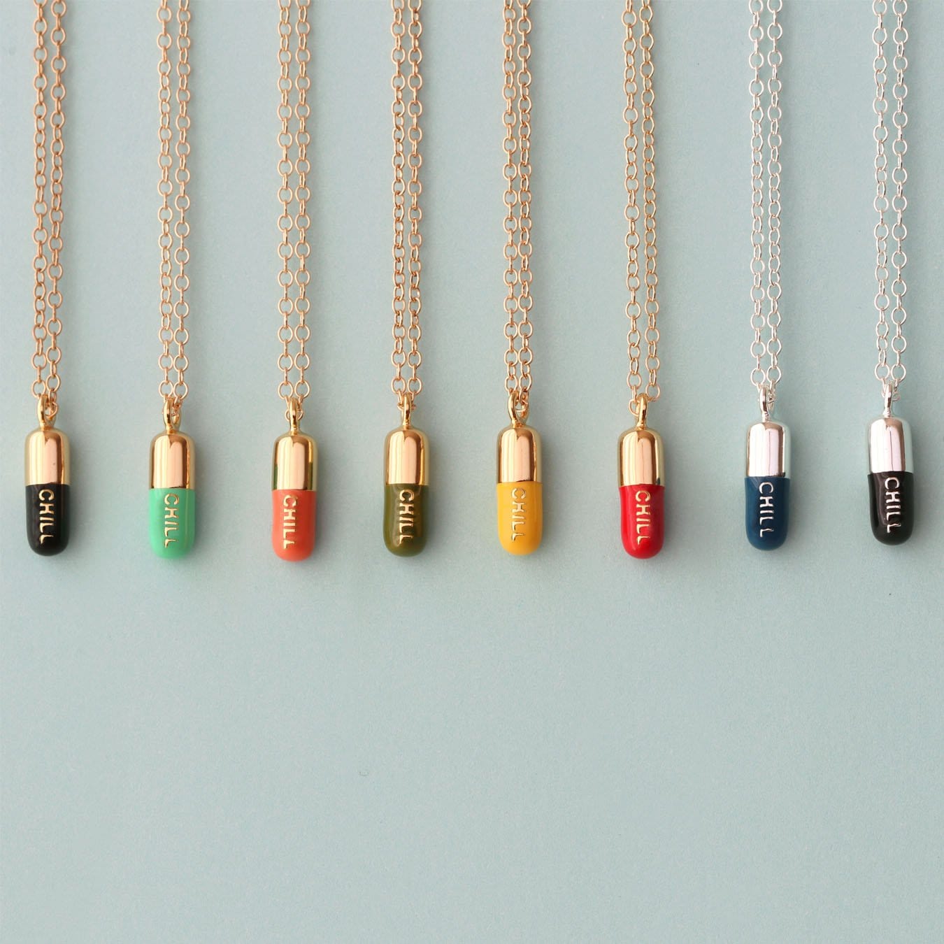 Chill Pill Enamel Necklace 