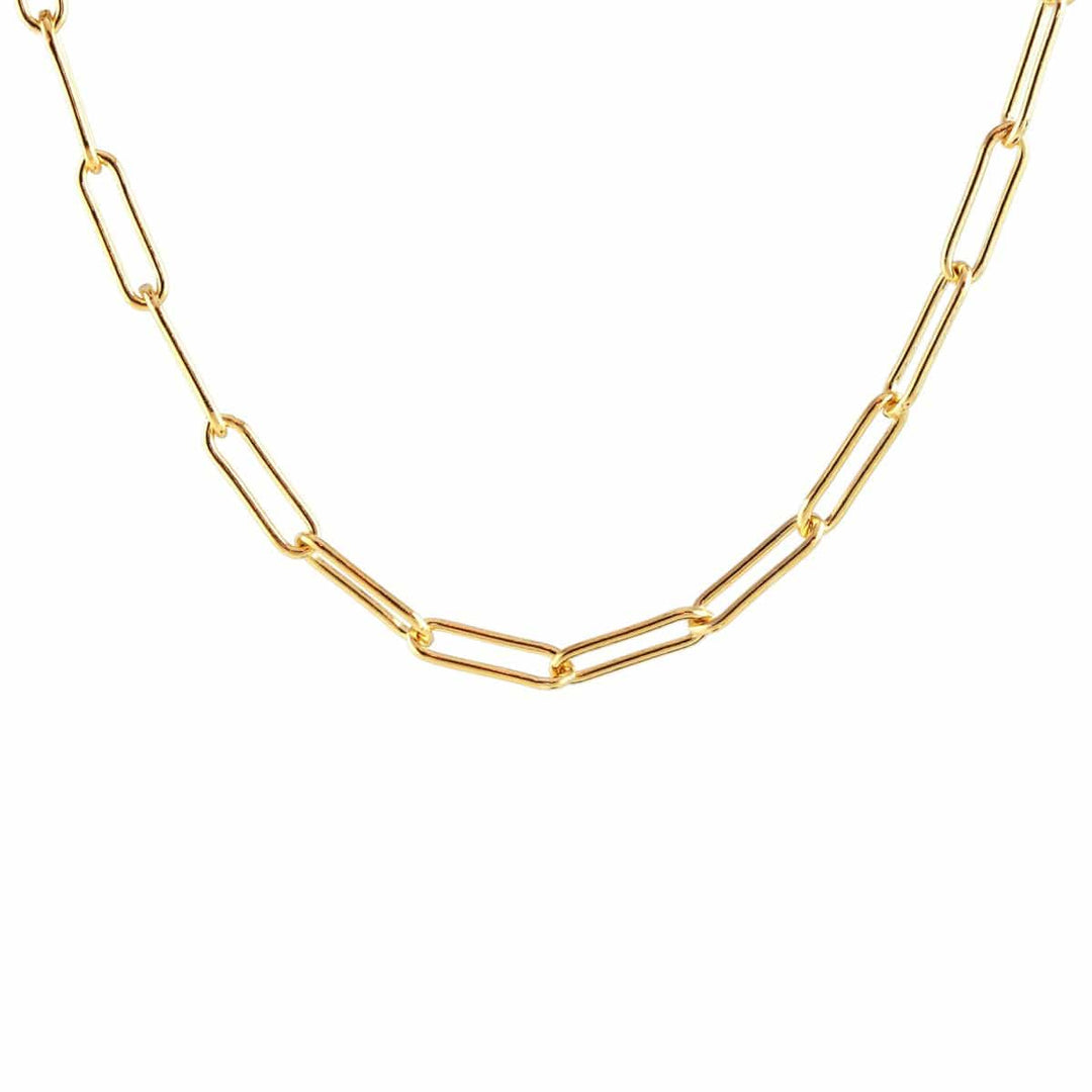 18K gold-filled large link choker l gold-filled popular mega link paper clip chain necklaces l Gold Chain necklaces l Mega link chain necklace.