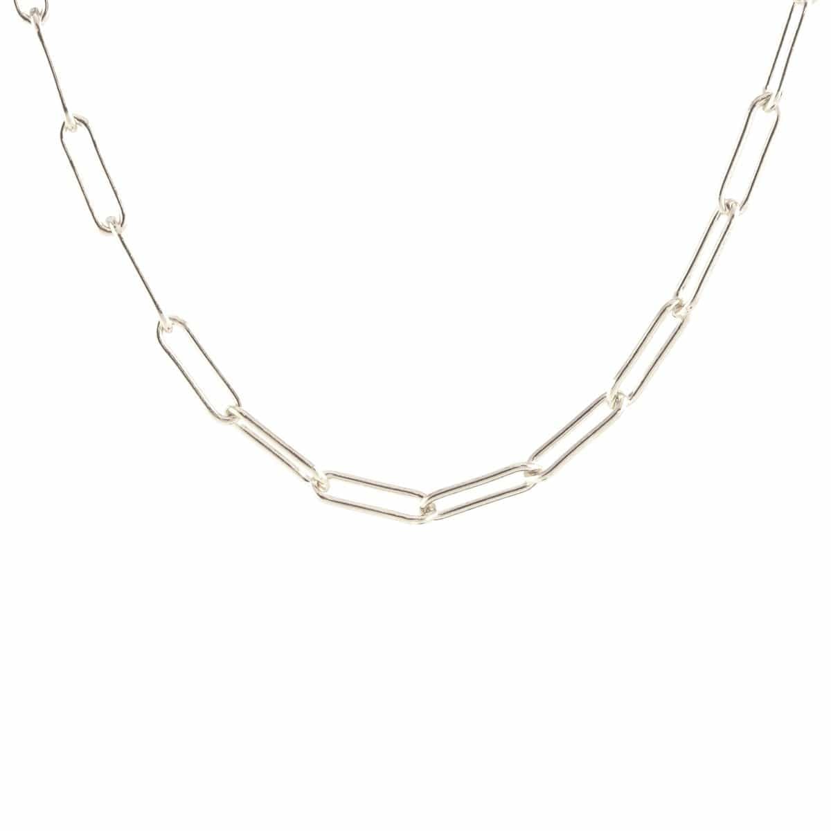 Thick Paperclip Chain Necklace Sterling Silver