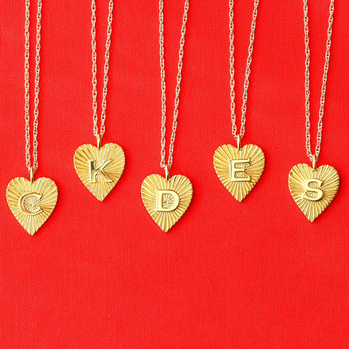 Heart Letter Charm Necklace