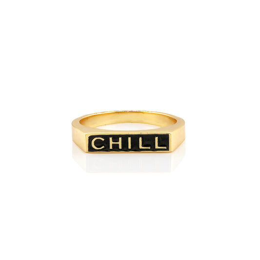 Chill Enamel Ring Black Enamel / Size 5