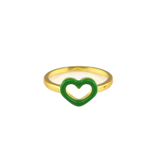 Heart Outline Enamel Ring