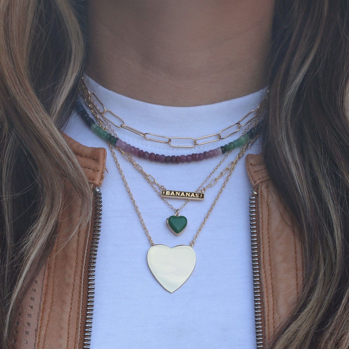 Bananas Enamel ID Necklace 