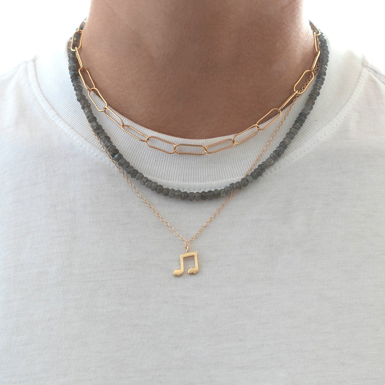Music Note Charm Necklace 