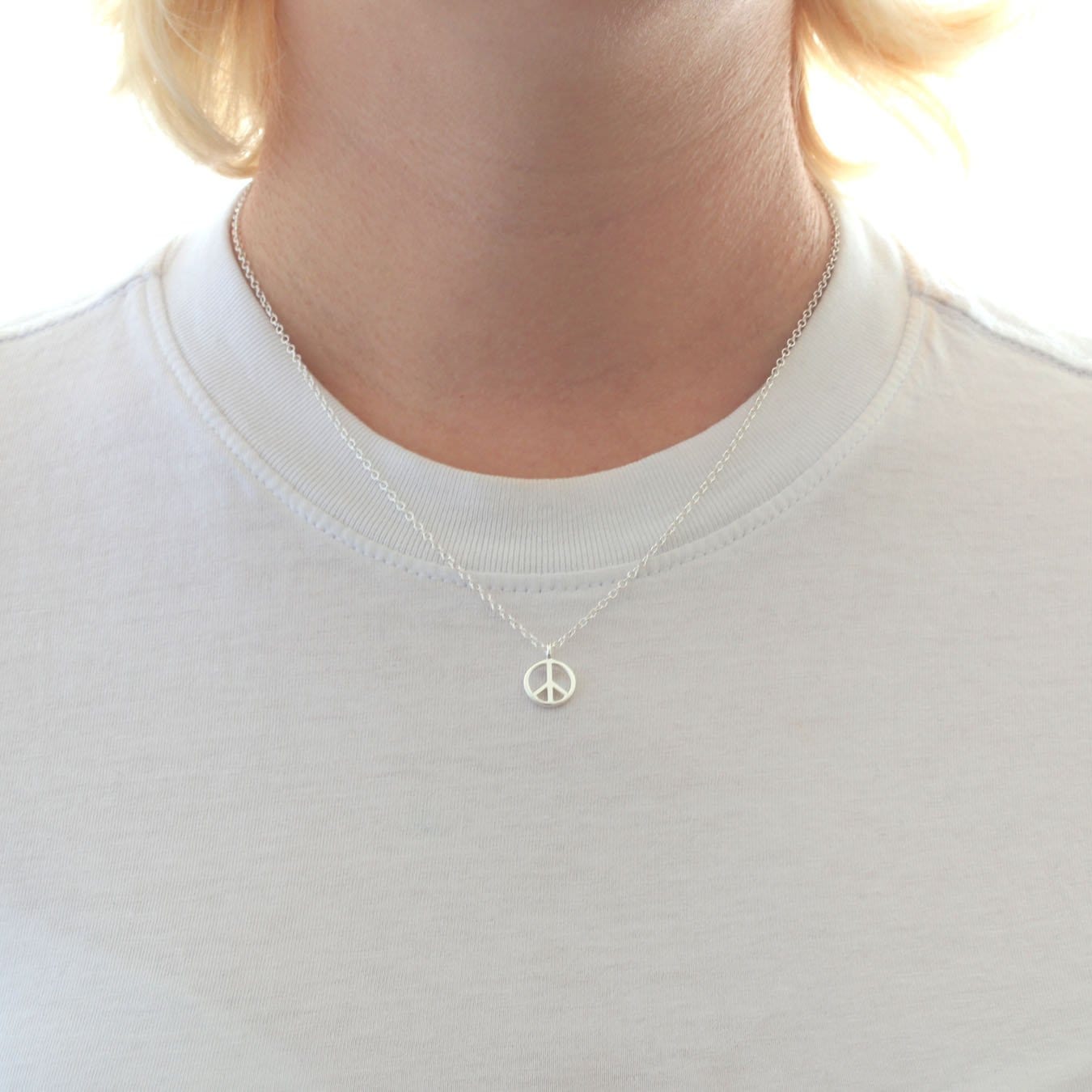 Peace Sign Charm Necklace 