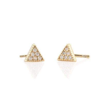 Triangle Pave Stud Earrings 