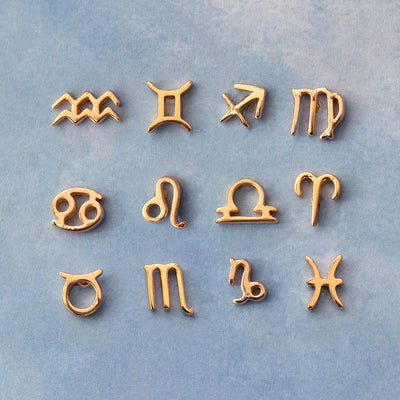 Zodiac Symbol Stud Earrings 